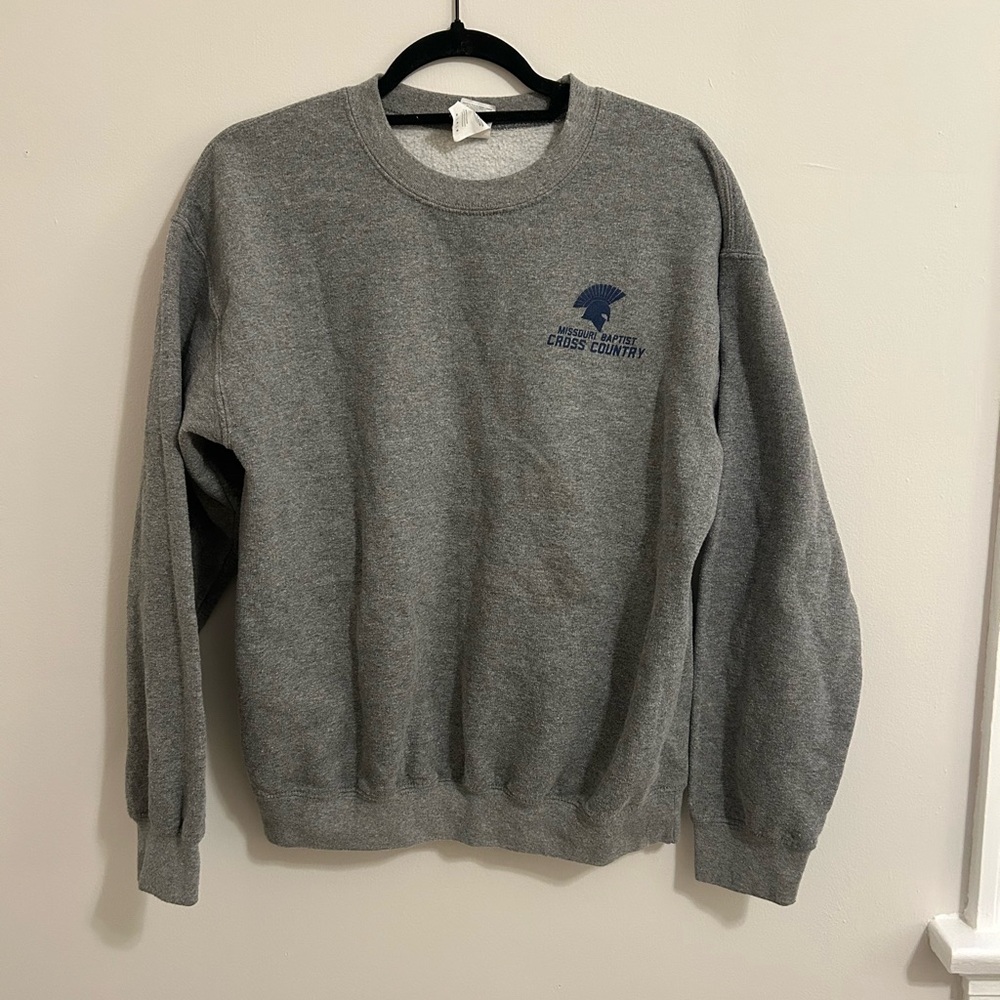 Light Gray Crewneck Sweater with Long Sleeves and Soft Fabric